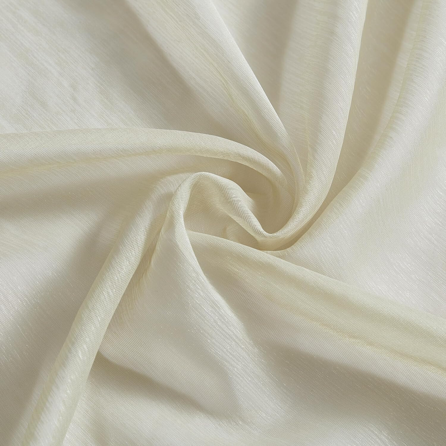 HLC.ME SEMI SHEER WINDOW CURTAIN DRAPE GROMMET PANEL PAIR, BEIGE 54″W X 84″L