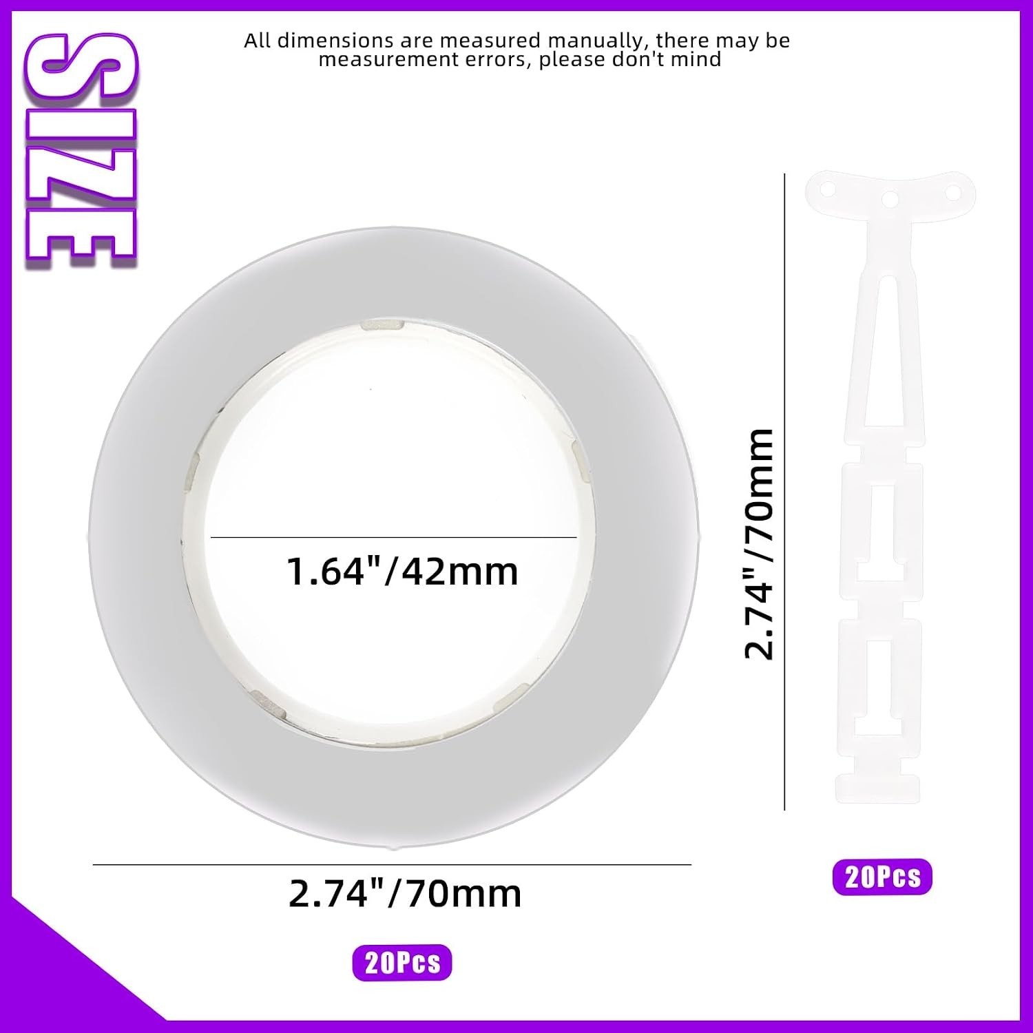 40mm Inner Diameter Silver Curtain Grommets – 20 Pack with Installation Strips