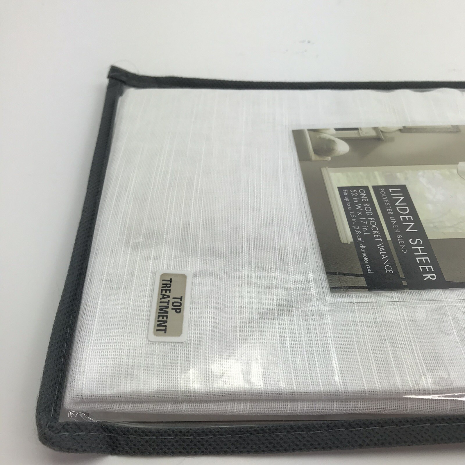 Linden Sheer Polyester Linen Blend One Rod Pocket Valance 52 in X 17 in