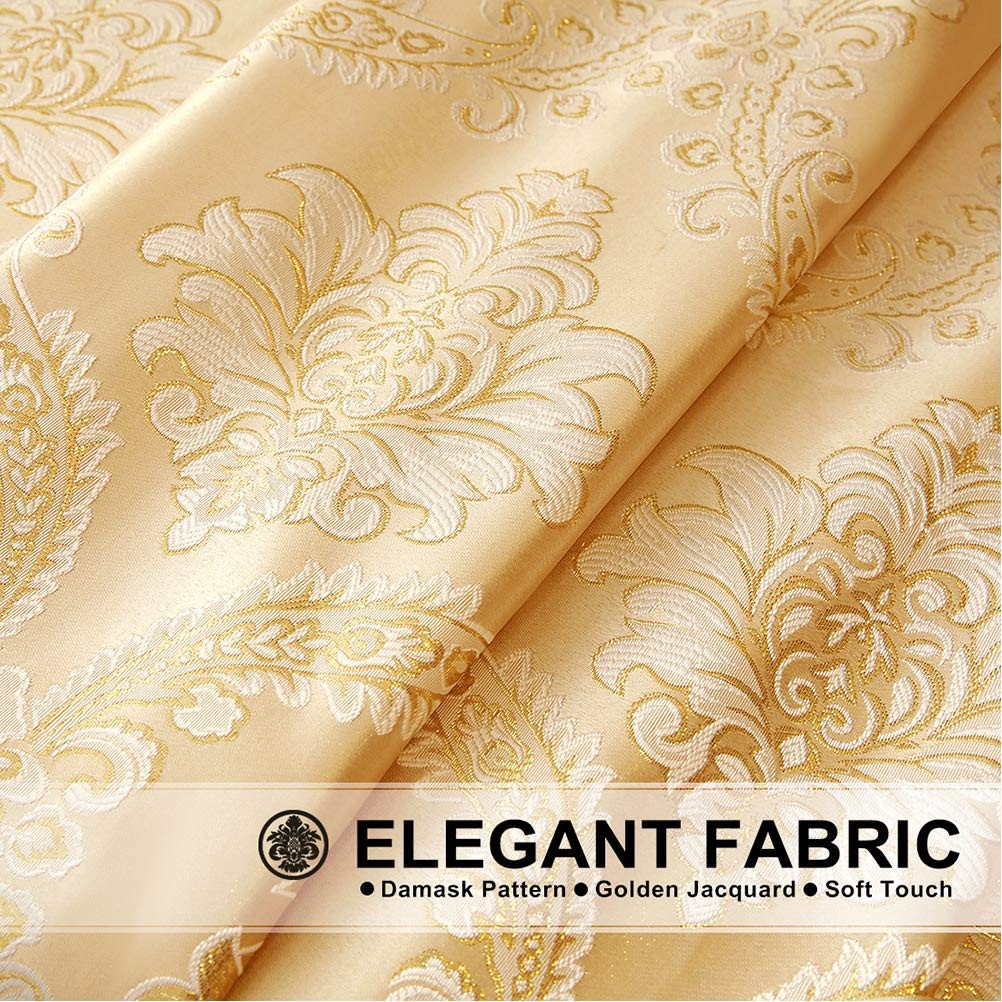 Golden Jacquard Swag Waterfall Valance Luxury Curtain Valance for Living Room…