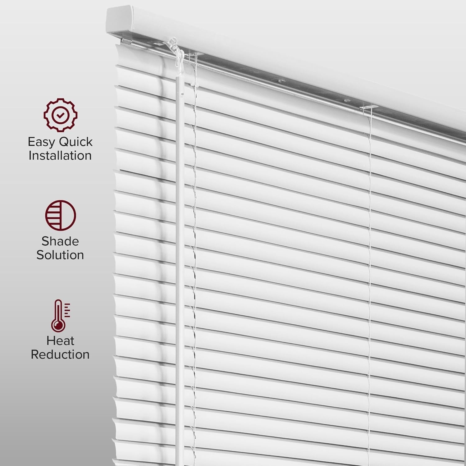 Easy Install Vinyl Window Blinds 12″ W x 36″ H – Stylish Room Darkening Solution