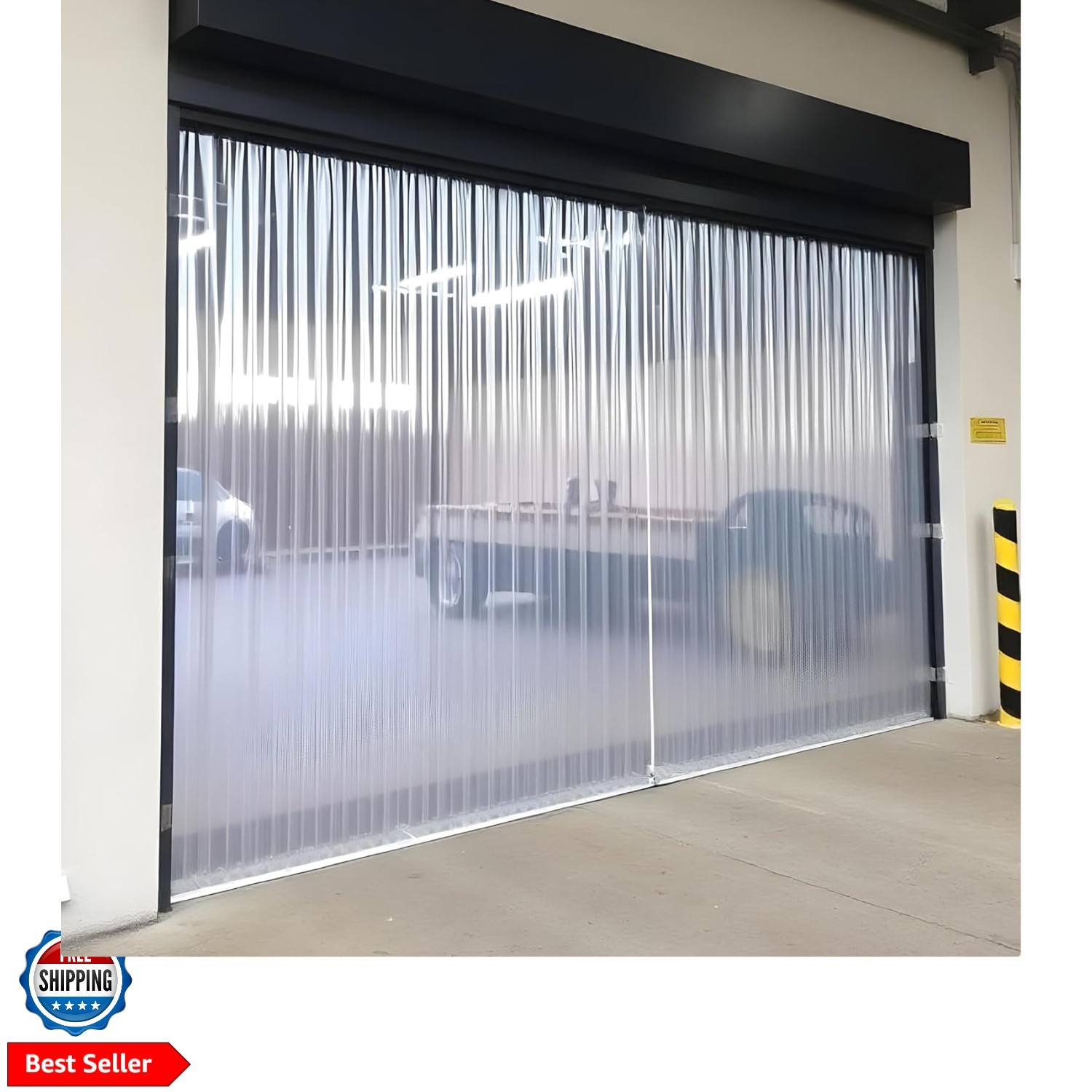 Vinyl Replacement Strip Curtain for Walk in Freezers, Coolers, & Warehouse Do…