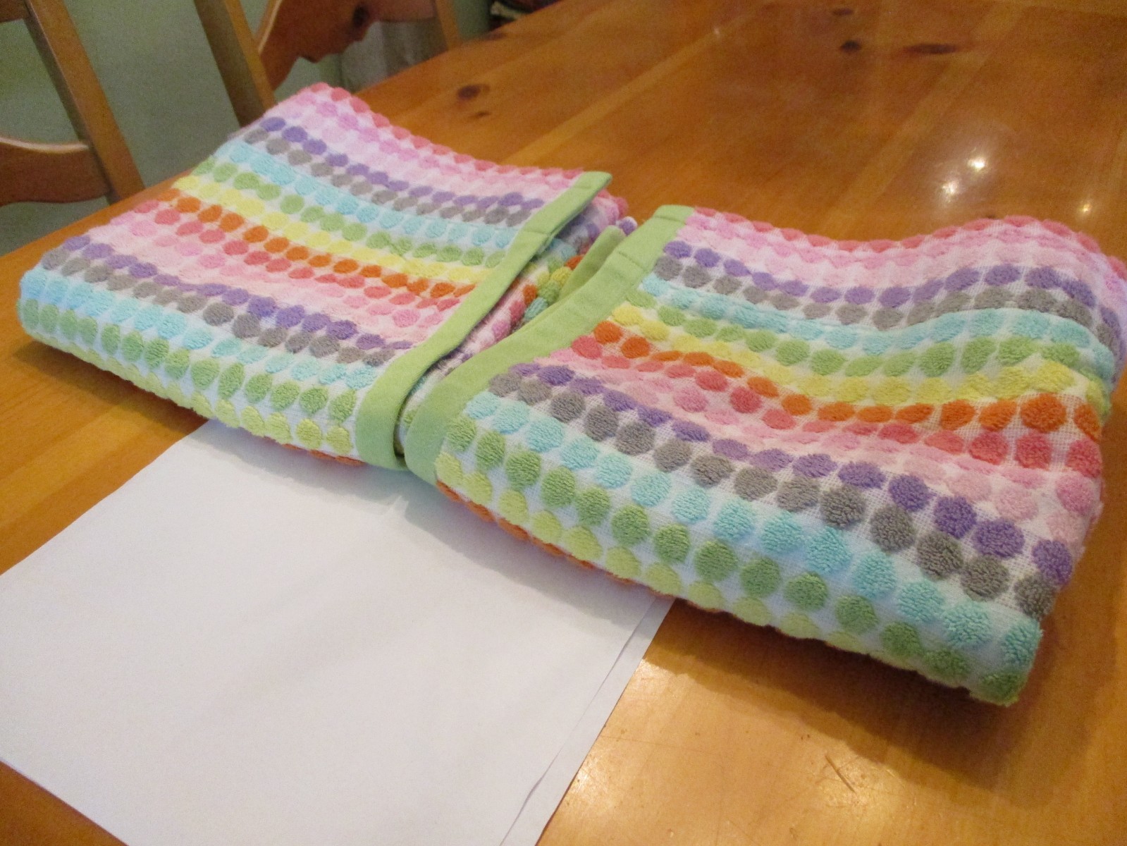 2 Valances made from Circo Towels Pastel Dots Fun Girl’s Bedroom Bath EUC
