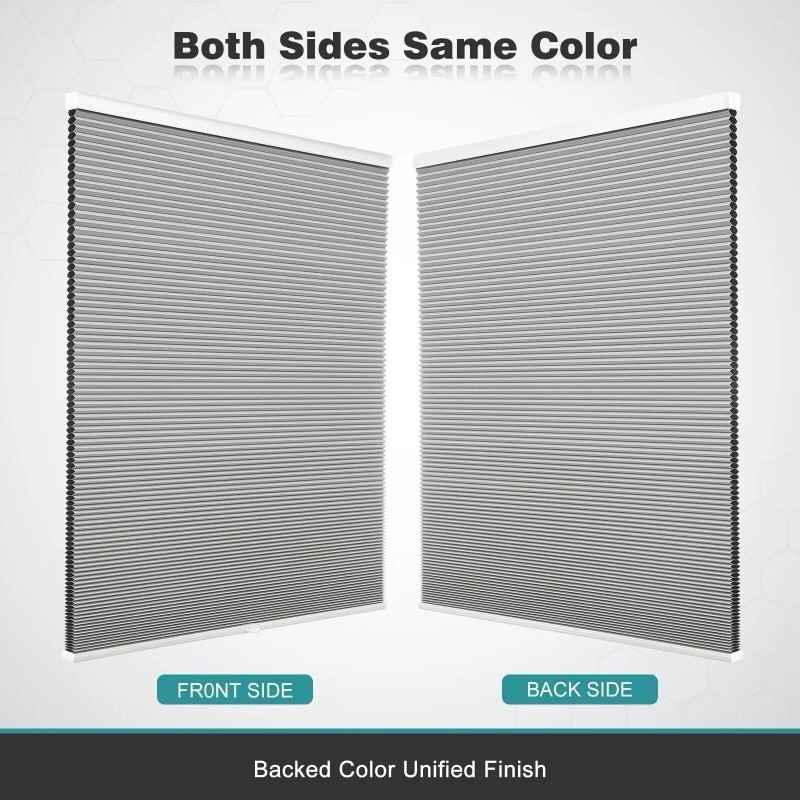 Changshade Blackout Cordless 34”x72” Honeycomb Cellular Shades Grey