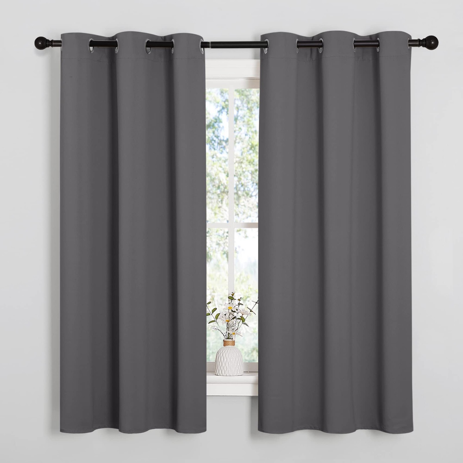Nicetown Thermal Insulated Grommet Blackout Curtains For Bedroom 2 Panels W42 X