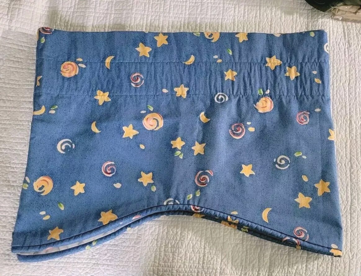 Custom Made Window Treatment Valance 104Wx18L Whimsical Scalloped Night Star