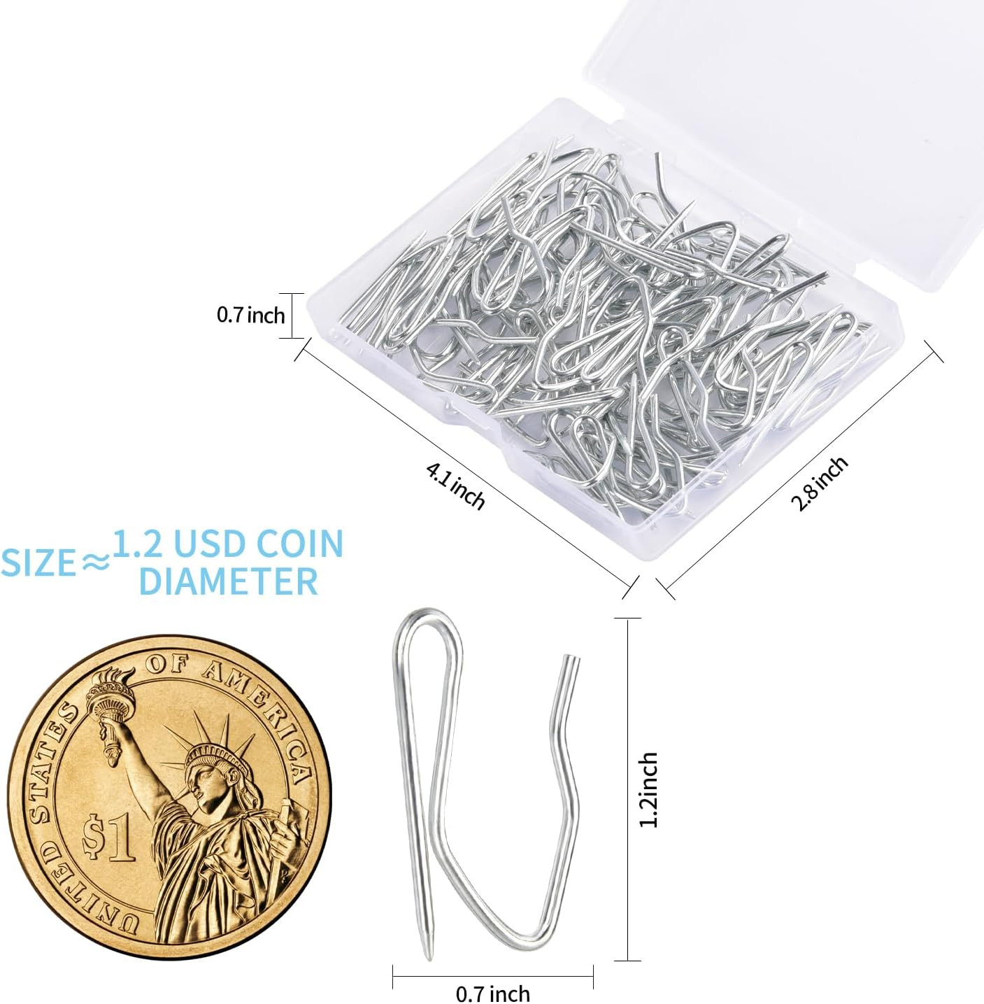 140 Pcs Metal Curtain Hooks S Shaped Drapery Pins Stainless Steel Curtain Clips