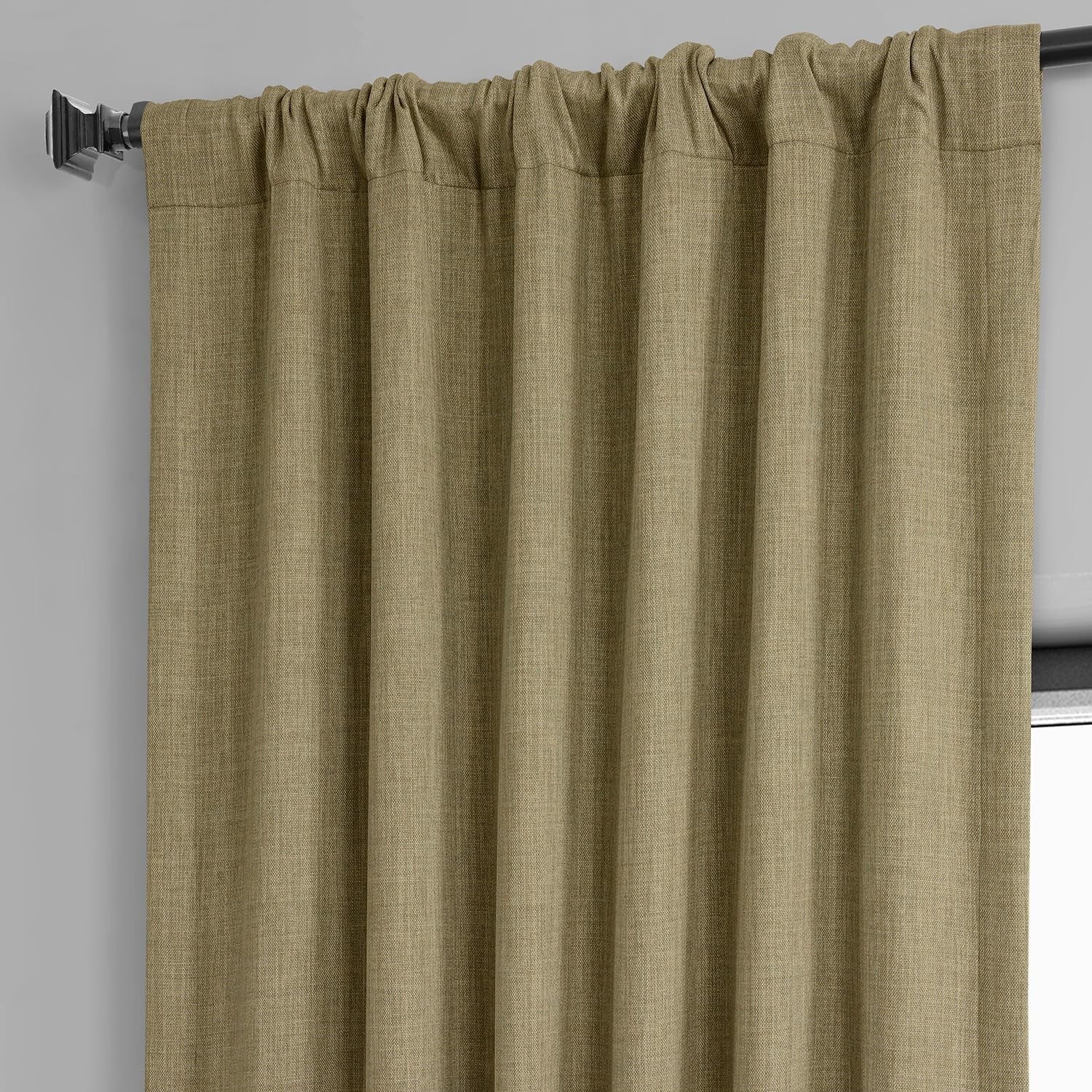 1 Panel Nomad Tan 84″L x 100″W Linen Darkening Curtains For Bedroom Living Room