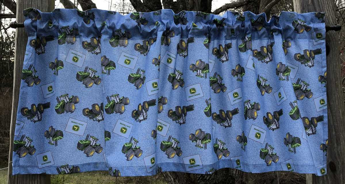 Handmade John Deere Valance Tractor Farmhouse Nursery Kitchen Bath Curtain