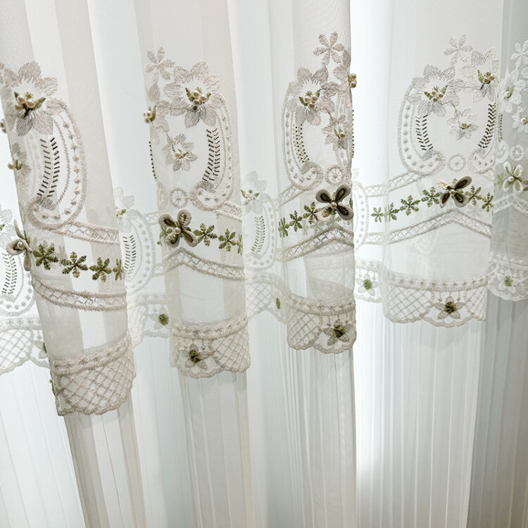 modern Simplicity Northern chenille lace green shade valance curtain tulle M1612