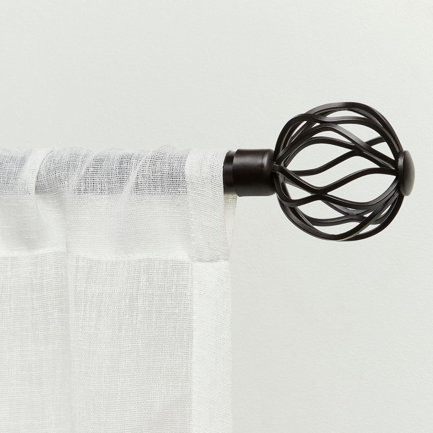 Curtains Ogee 1″ Curtain Rod and Coordinating Finial Set, Adjustable 36″-72″