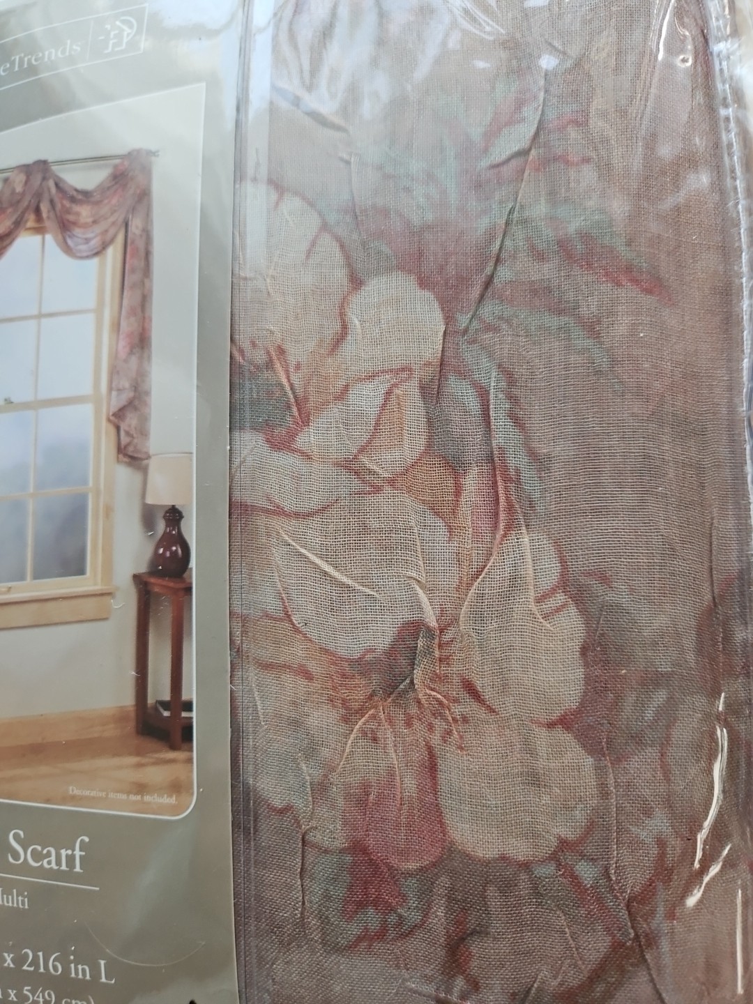 Vintage Sheer Floral Window Scarf 48×216 Victorian Home Trends Chatham