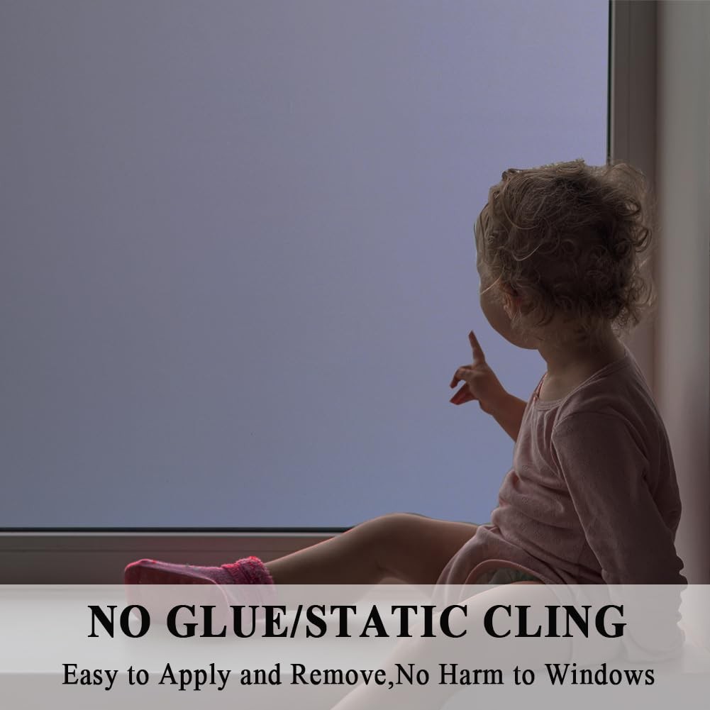 Whiteout Blackout Room Darkening Window Film Privacy No Glue 17.5×78.7in