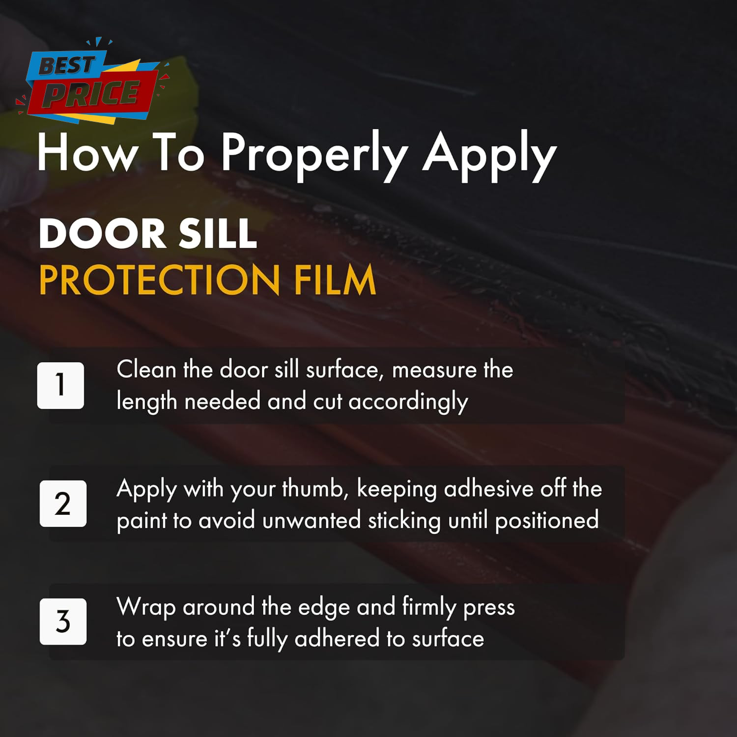 Clear Universal Door Sill Guard – 60″ X 2.75″ – Ultimate Protection for Car or T