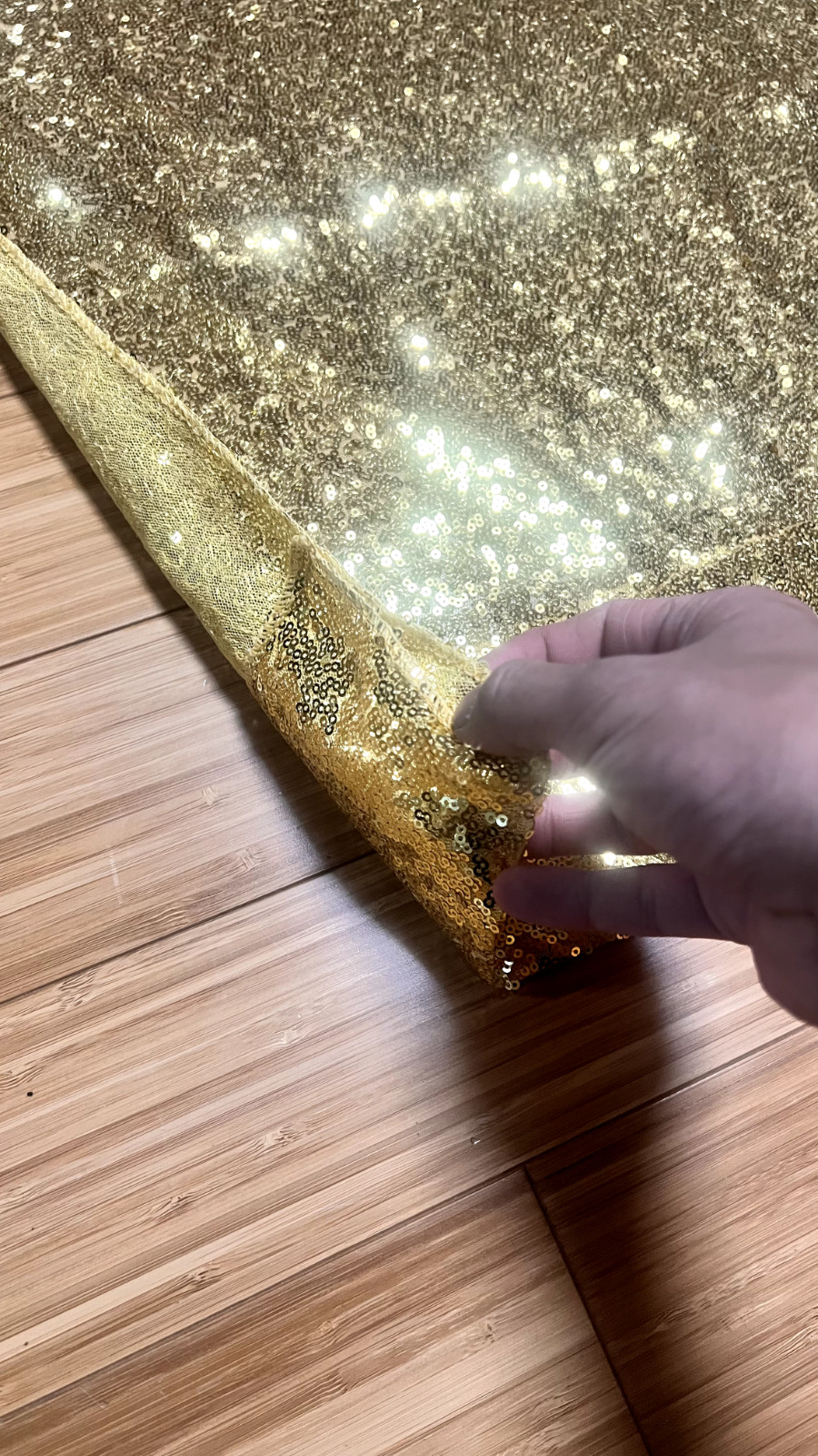 Gold 2FT X 7.5FT Sparkly Sequin Backdrop Curtains 12 Panels for Wedding Party