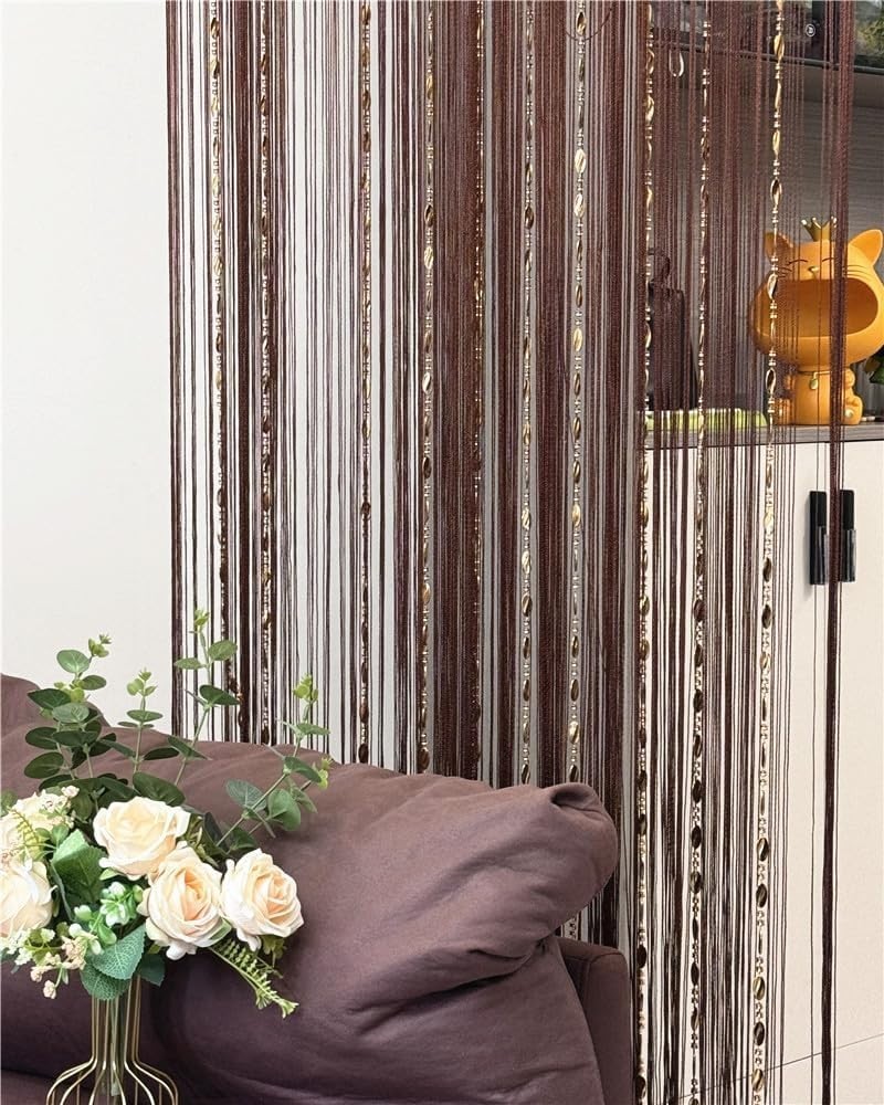 100cmX200cm Decorative Door String Curtain Beads Wall Panel Fringe Window Roo…
