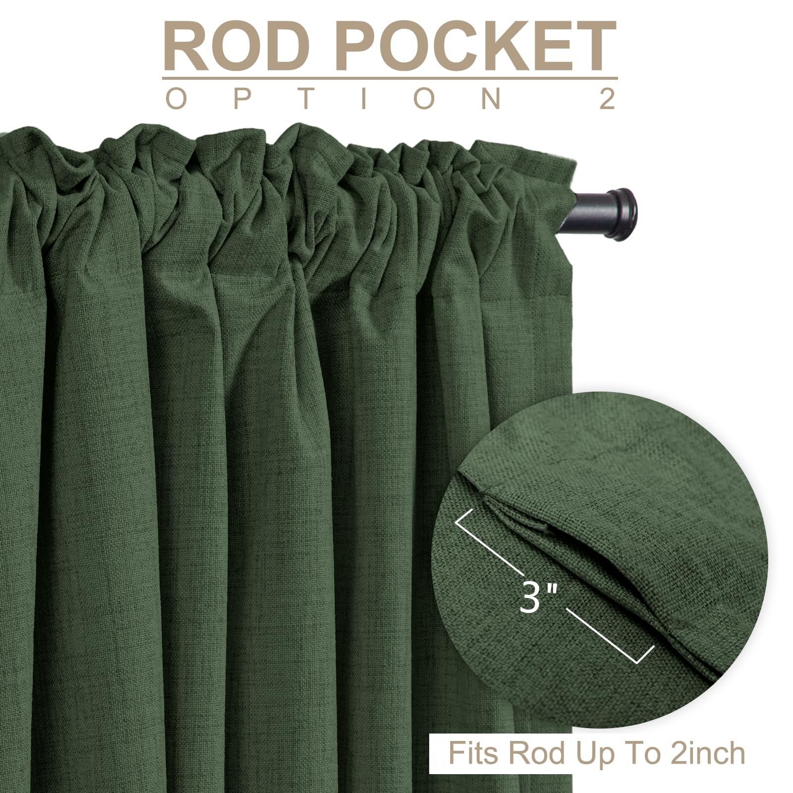 100% Blackout Shield 100 Blackout Shield Green Linen Blackout Curtains For