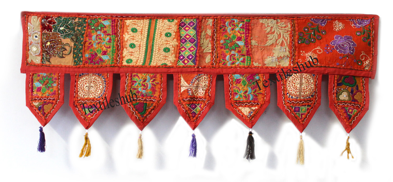 Wall Hanging Indian Handmade Patchwork Toran Cotton Vintage Door Home Decorative