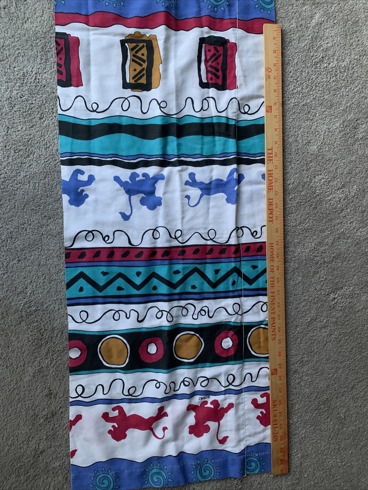 Disney The LION KING Balloon Valance 80×16 Vintage 1990s Kids Room Decor