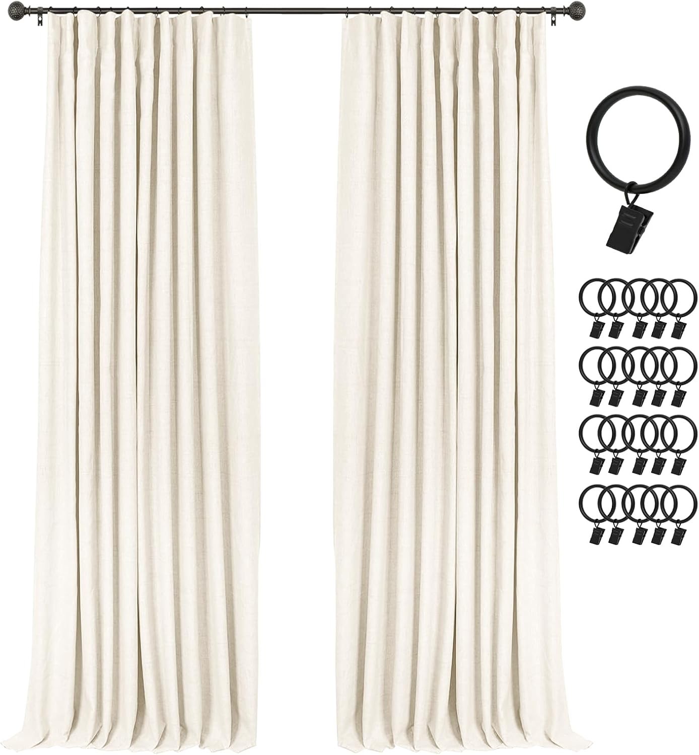 100% Blackout Curtains Thermal Insulated Drapes for Bedroom Living Room