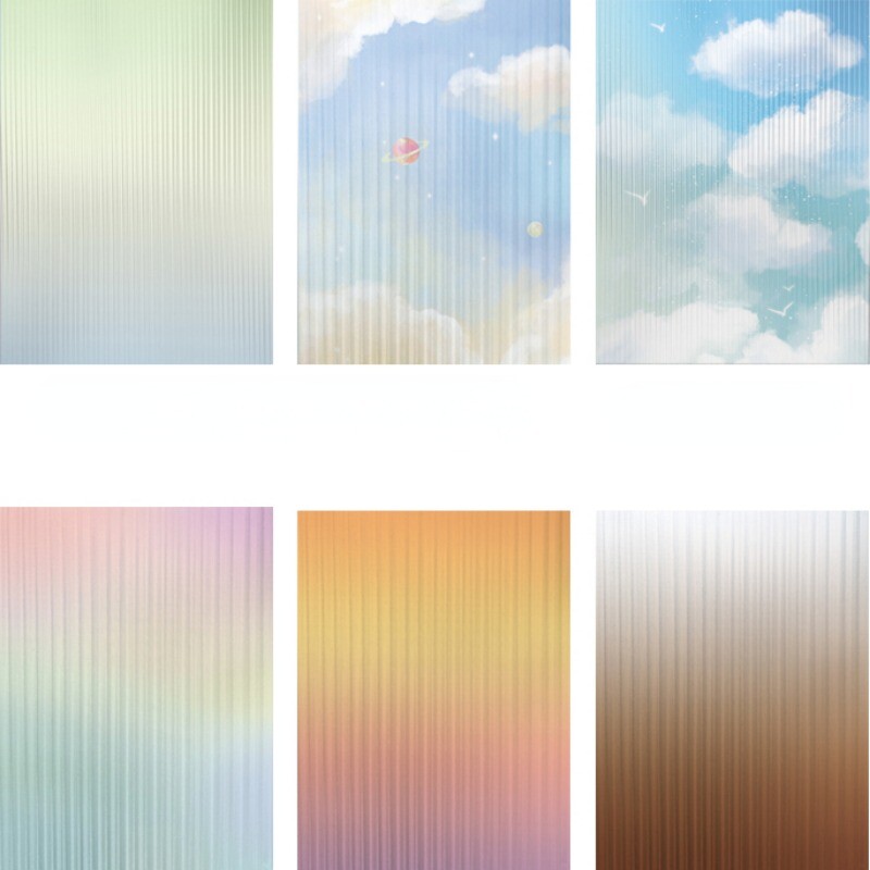 1X Static Cling Window Film Colorful Rainbow Glass Sticker Gradient Color Decor
