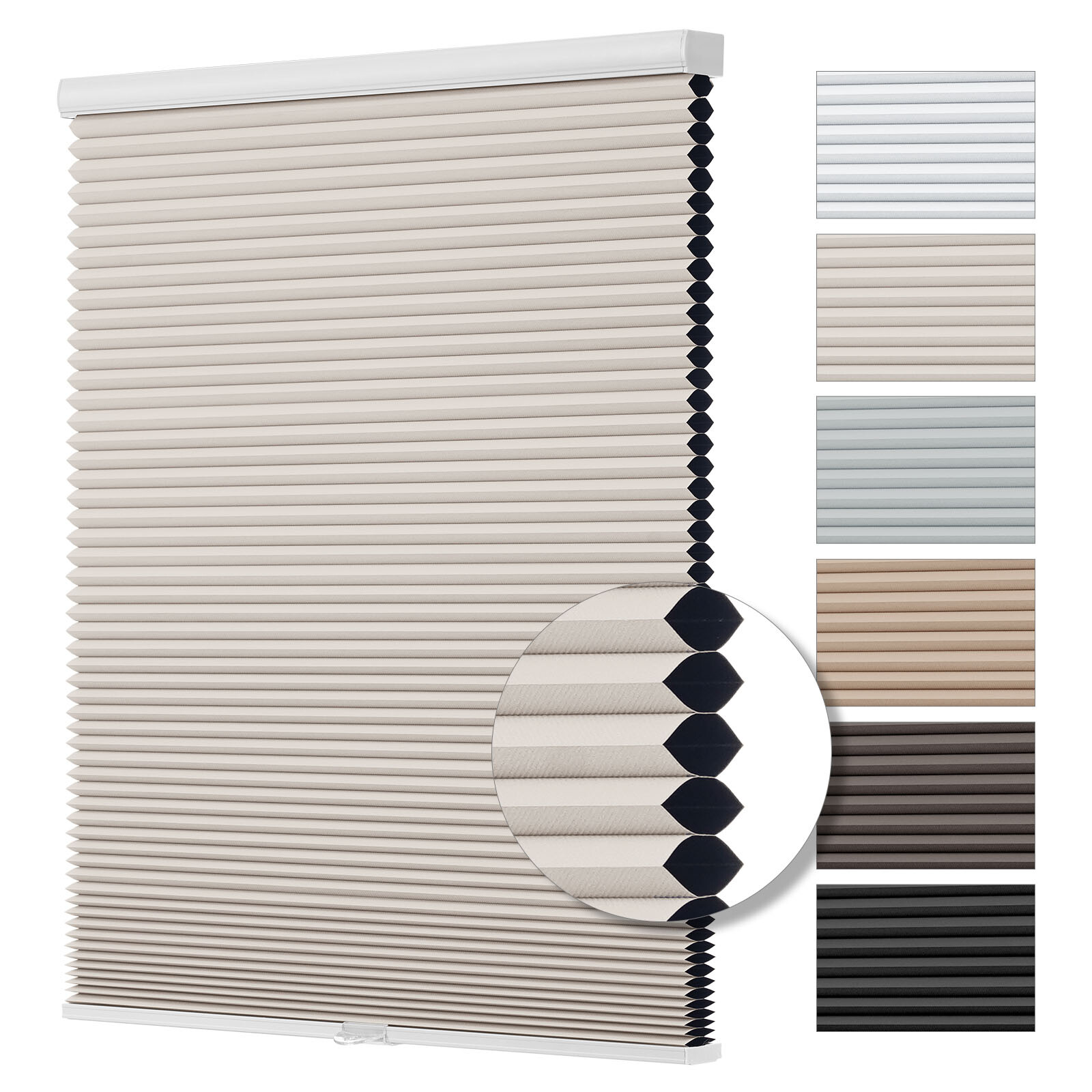 Changshade 38mm Home Decorators Shadow White Blackout Cordless Cellular Shade