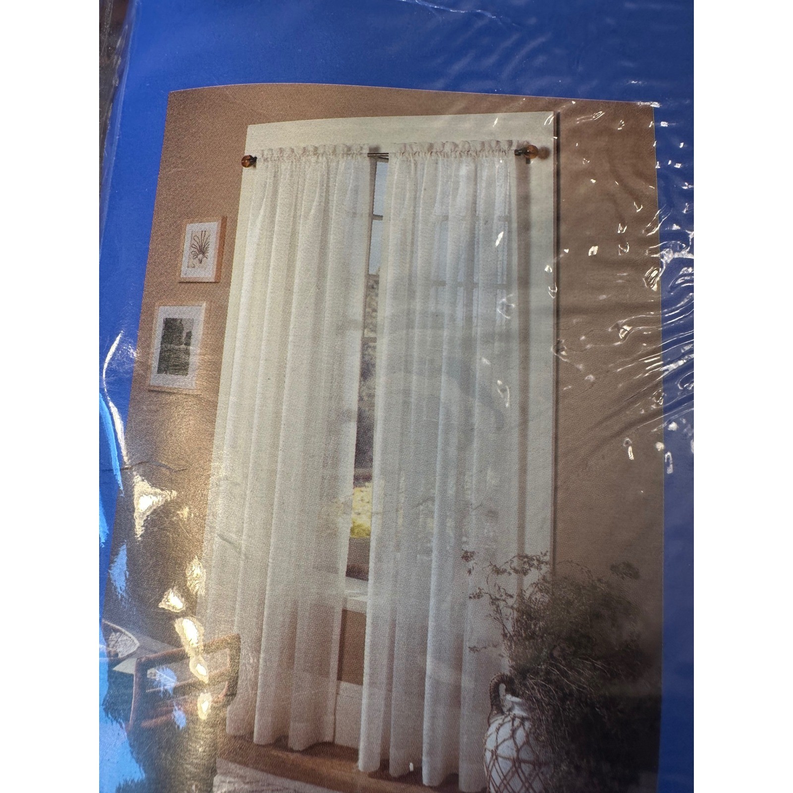 United Curtains Belgium Waffle Weave Natural Panels 54×84 Lot of 2 NWT