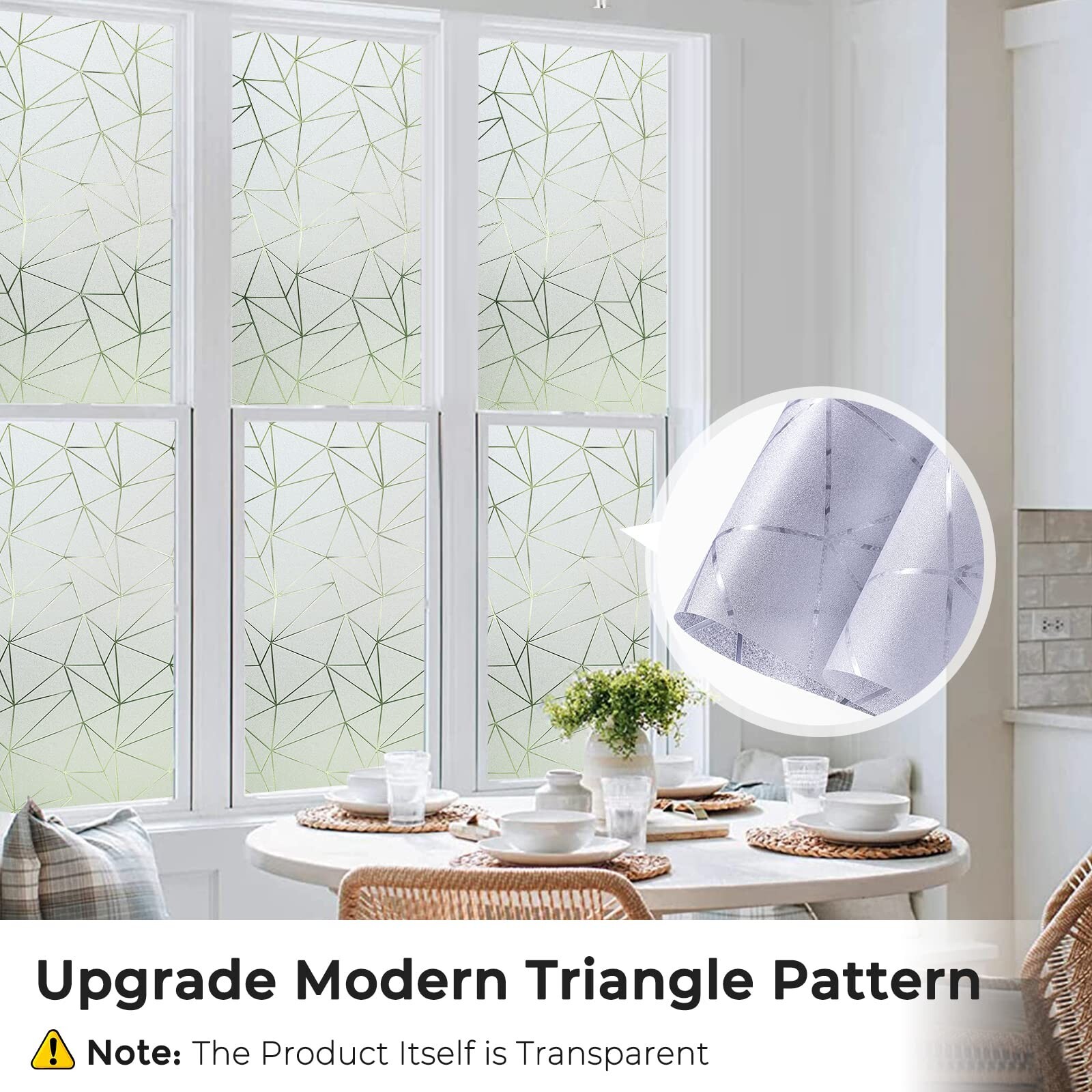 Coavas Window Privacy Film Frosted Glass Window Clings Bathroom Frosting Wind…
