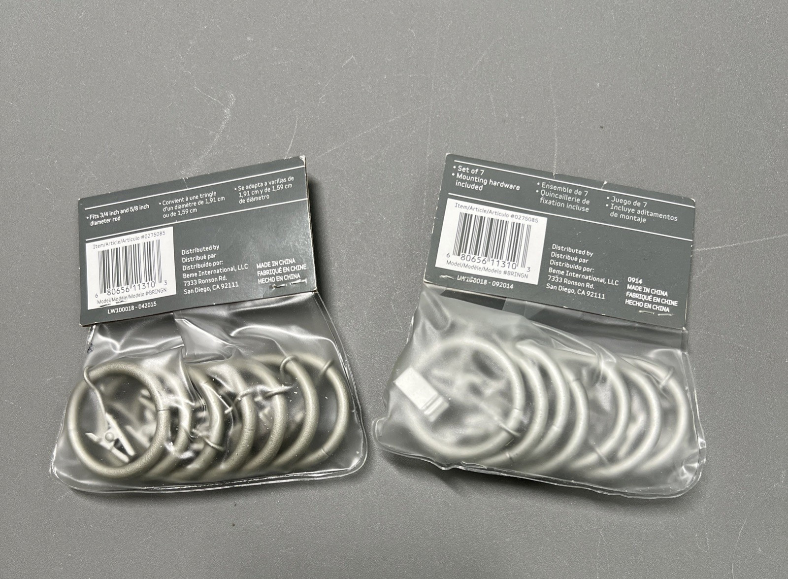 Style Selections Drapery Ring Set Satin Nickel Finish 14 Pieces New in Package