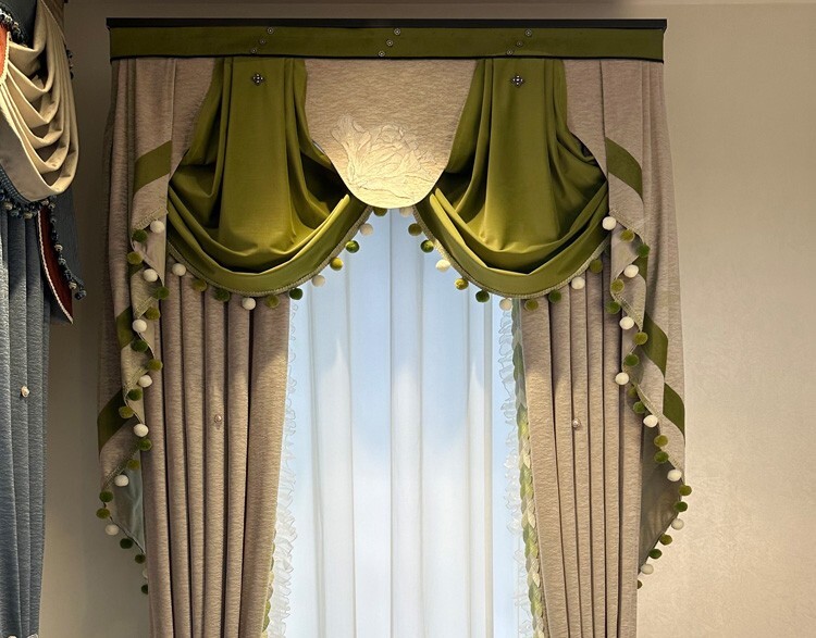 Custom Simplicity window Embroidery cloth lace curtain valance tulle M1705