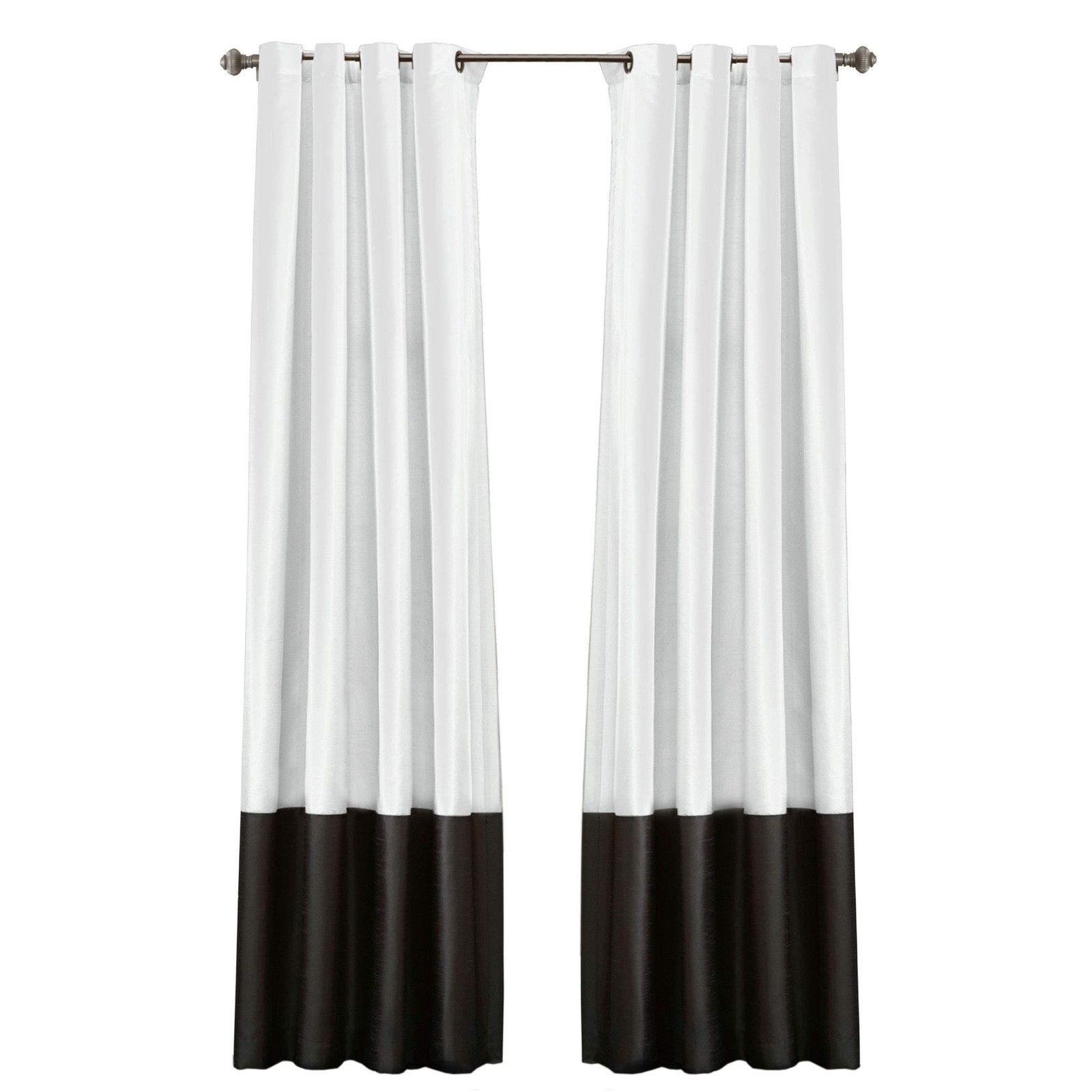 Lush Decor Prima Light Filtering Window Curtain Panels Pair 54 W X 108 L Black