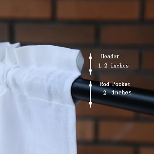 PKT Floral Embroidery Curtain Valance, White Elegant 50″W x 16″L (Pack of 1)