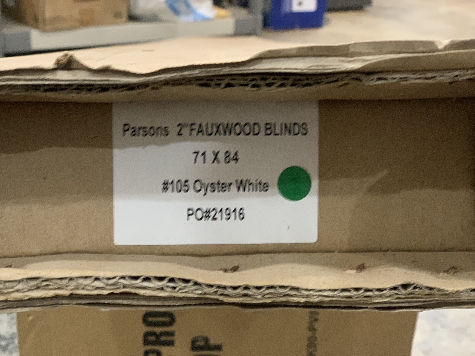 2″ Fauxwood Blind High End , 71 ” X84″ Oyster White #105 Parsons