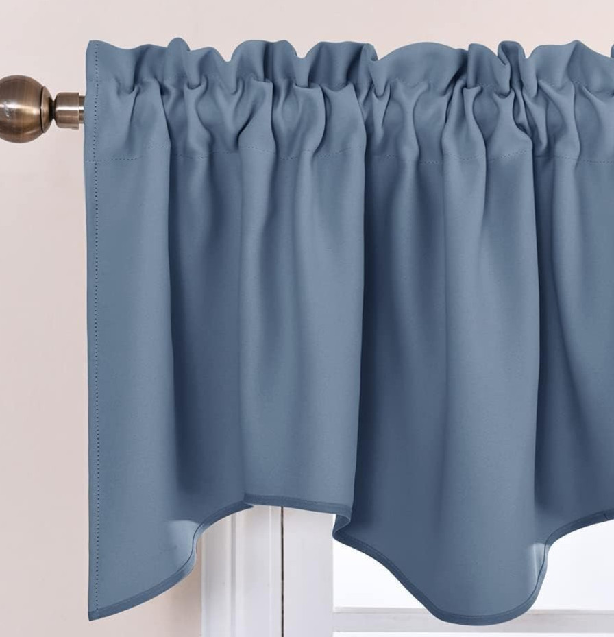 NWOT 4 Valance Panels Nicetown 52×18, Stone Blue Farmhouse Traditional Coastal