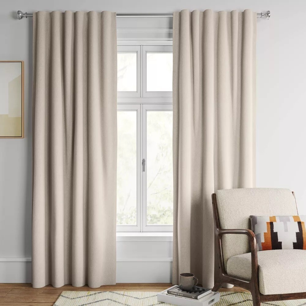 Threshold Aruba Natural Beige Single Blackout Lined Curtain Panel 50″ x 84″ NWOT