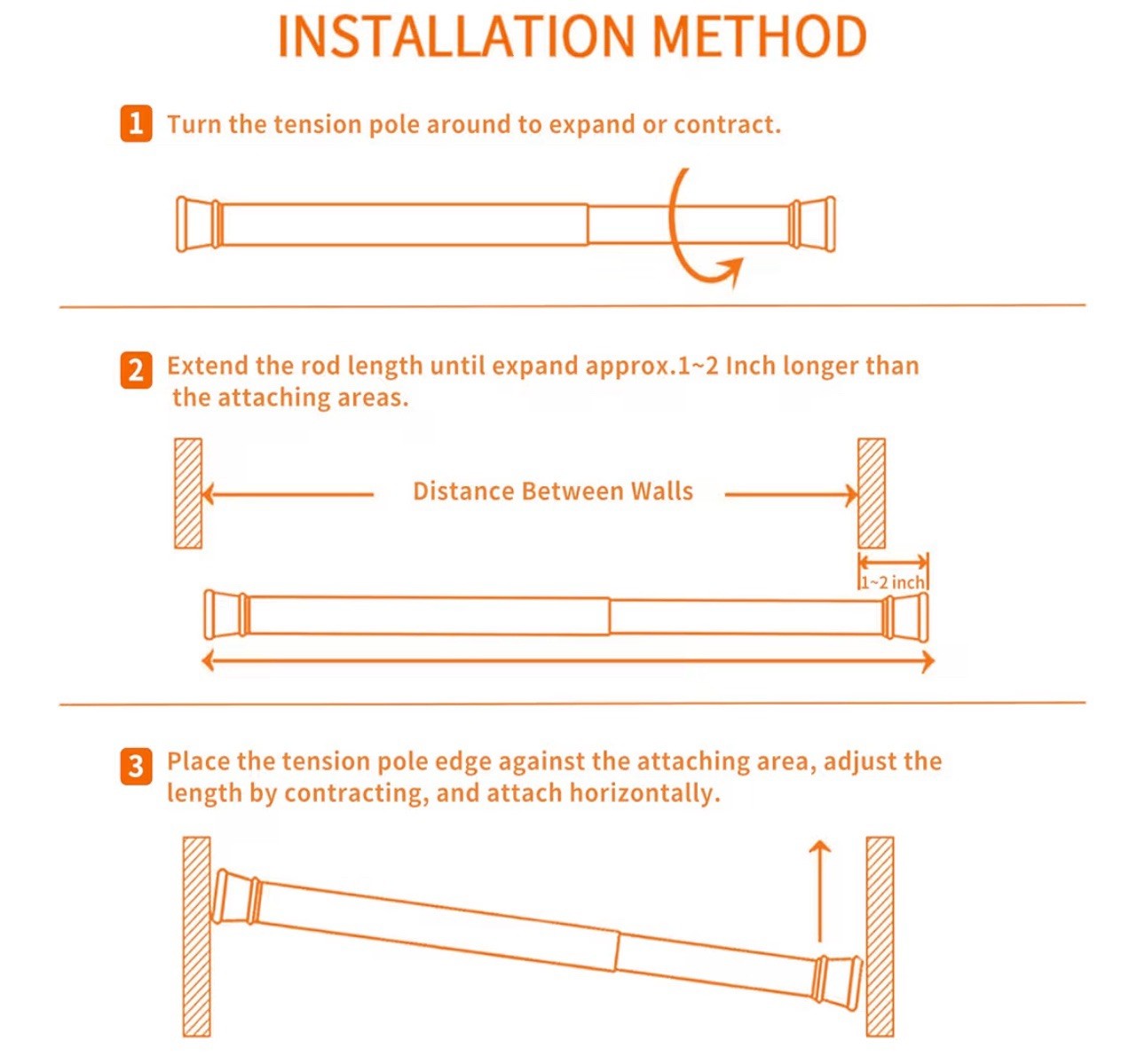 KIMWASON WHITE 6 Adj.Length Spring Curtain Rods for Multi DIY Projects