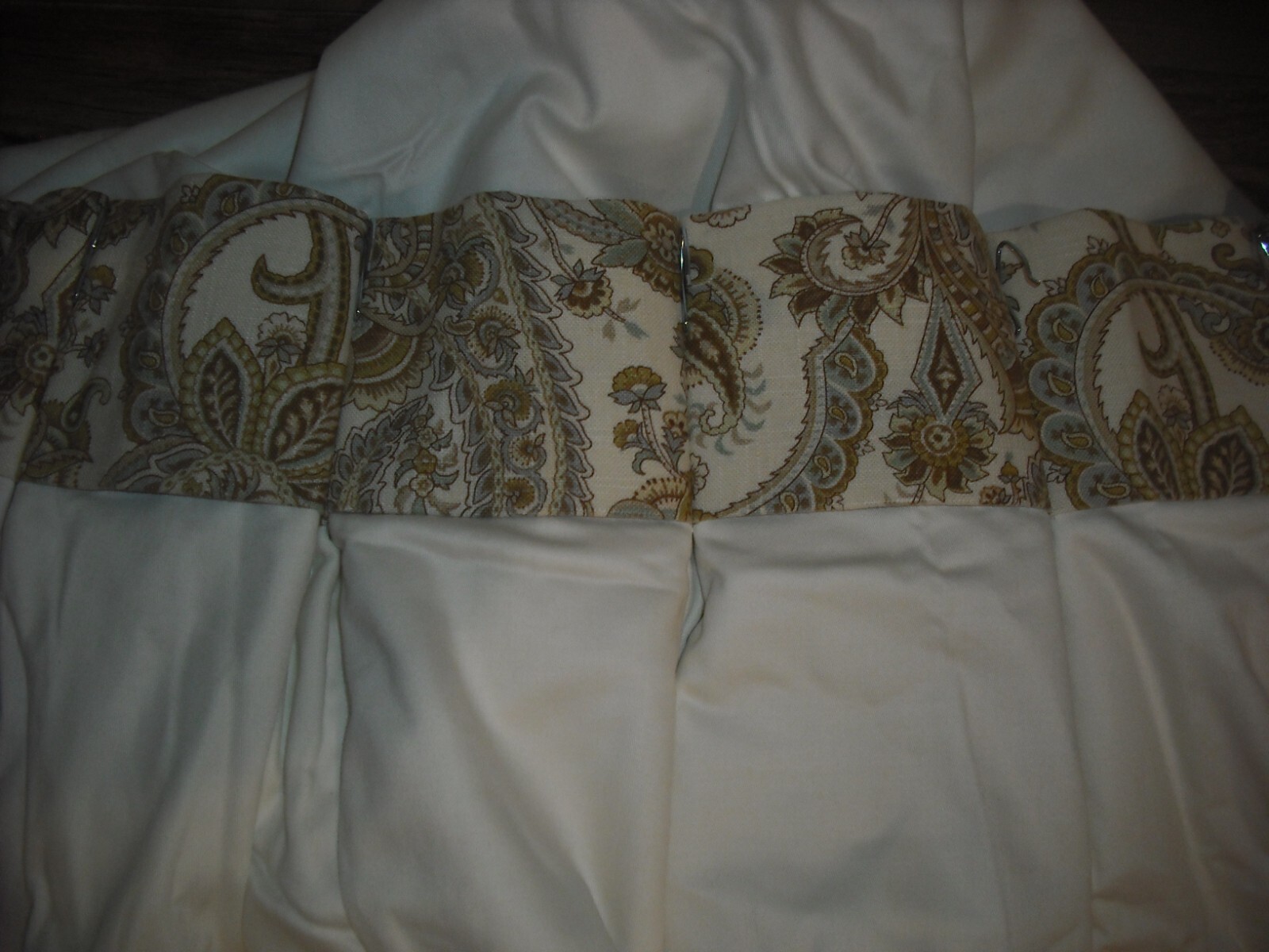 2 Pair Gorgeous CUSTOM Pinch Pleat Drapes Curtains Paisley 25″W x 96”or 102″L