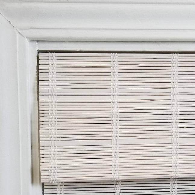 Farmhouse Cordless Light-Filtering Bamboo Roman Shade – 21.5 in. W x 64 in. L
