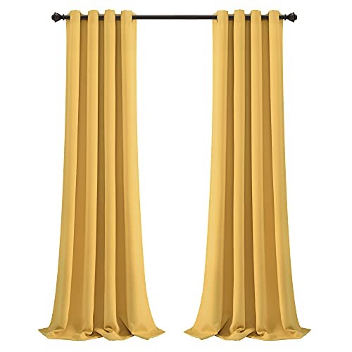 Lush Decor Yellow Insulated Grommet Blackout Curtains 52×108 Set of 2