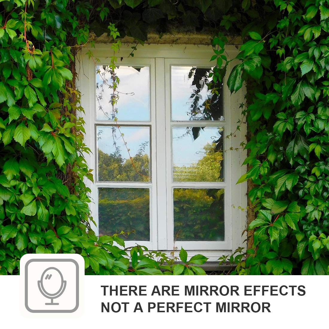 WPCTEV Window Film One Way Mirror Tint 17.5 Inch x 6.5 Feet, Black Silver