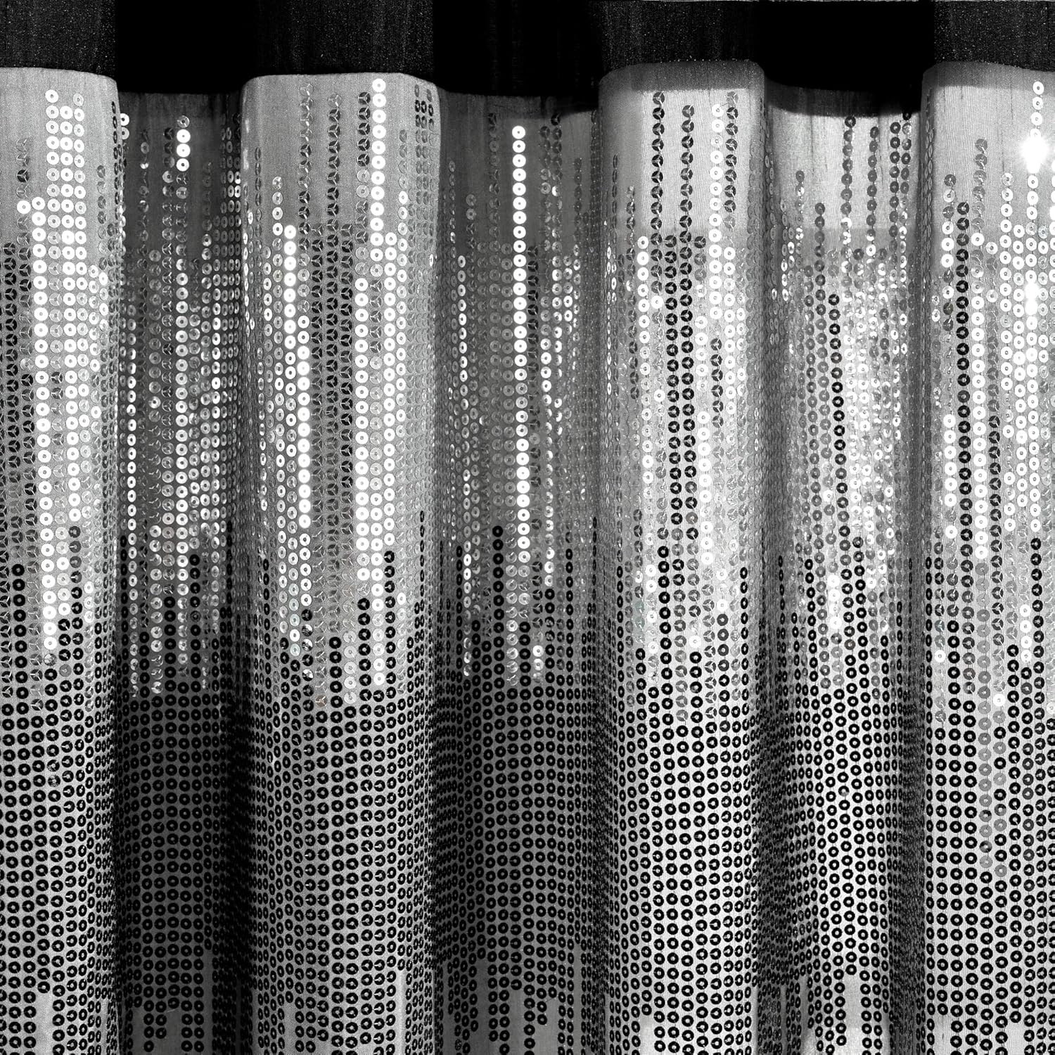 Night Sky Window Curtain Panel, Single,42″ W X 95″ L, Black – Sequin Curtains –