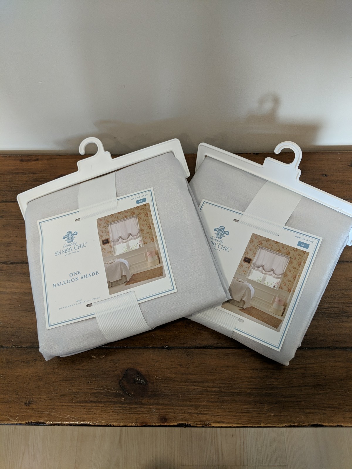 Simply Shabby Chic Balloon Curtain Shades – Set Of 2 – Gray – 63″