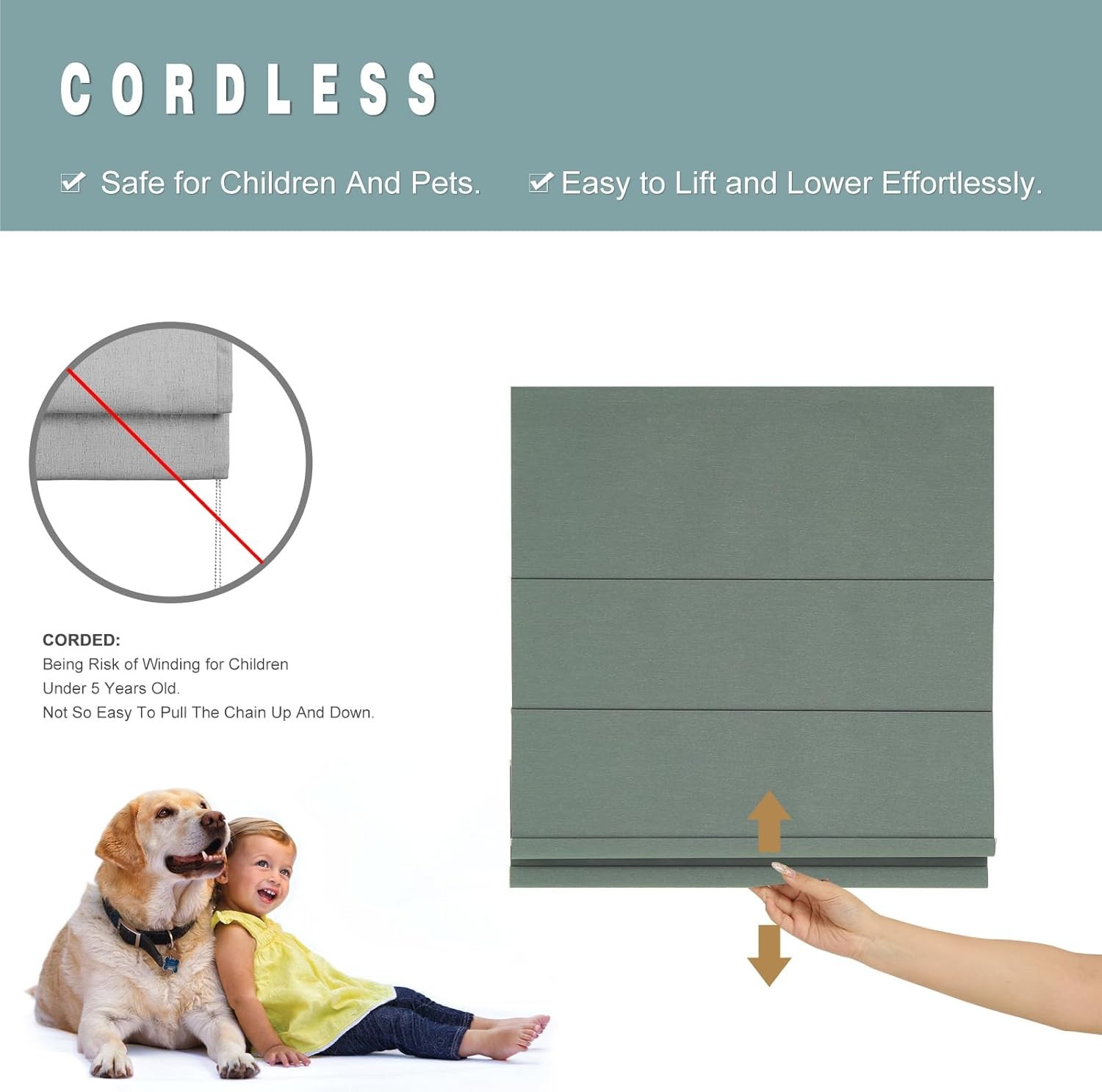 Changshade CUSTOM SIZE Window Blinds Cordless Roman Shades Roller Blinds