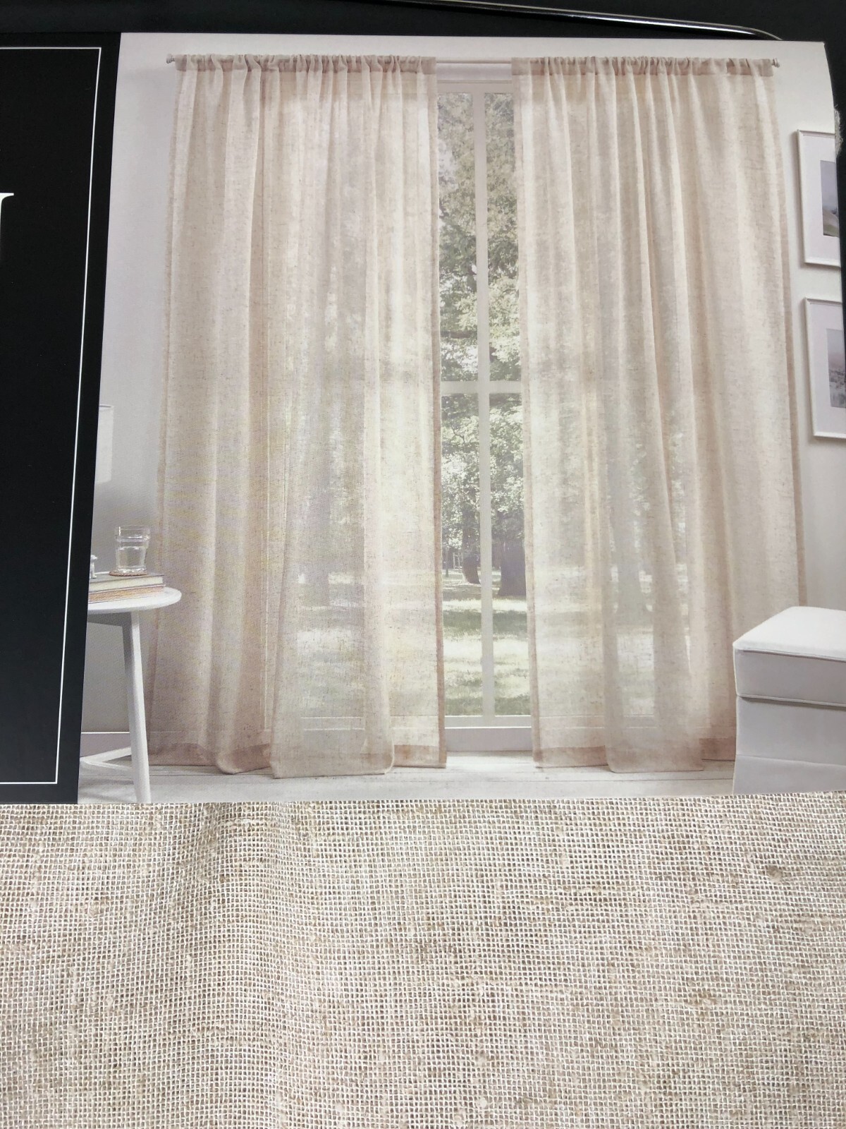 Ralph Lauren BOUCLE LINEN Blend Natural 84″ Rod Pocket Window Panel Curtains