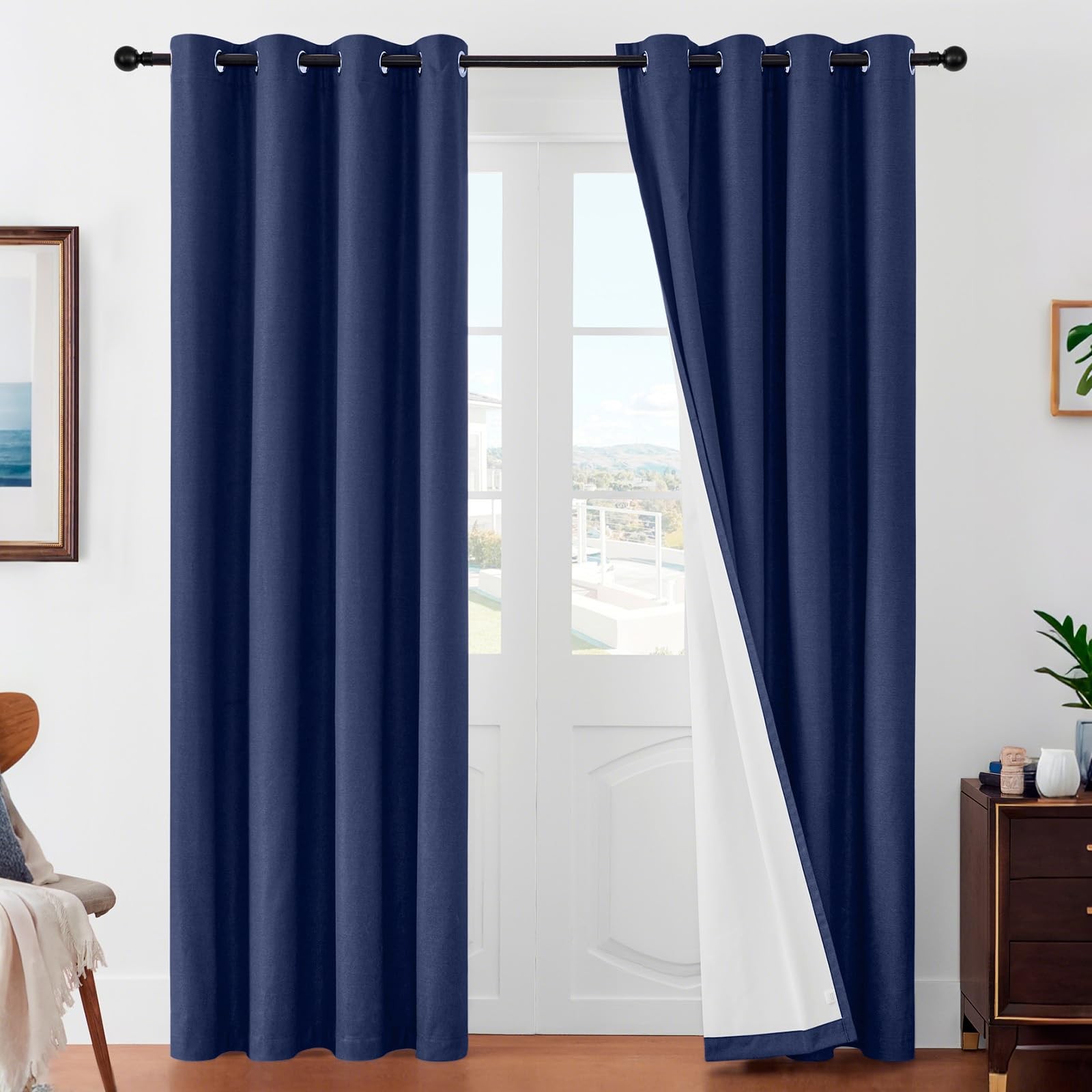 Joydeco Blackout Curtain 108 Inches Long – Thermal Insulated Room Darkening