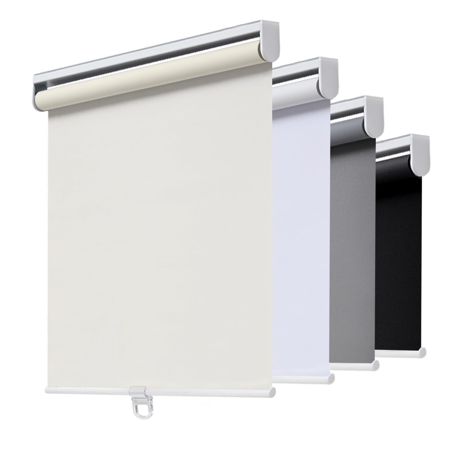 AOSKY Cordless Roller Shades Blackout Blinds for Windows 33.5″W x 72″H, Ivory