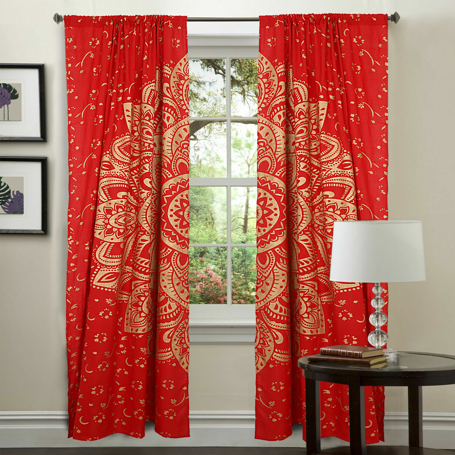Mandala Beautiful Window Living Room Door Window Curtain Decor Twin