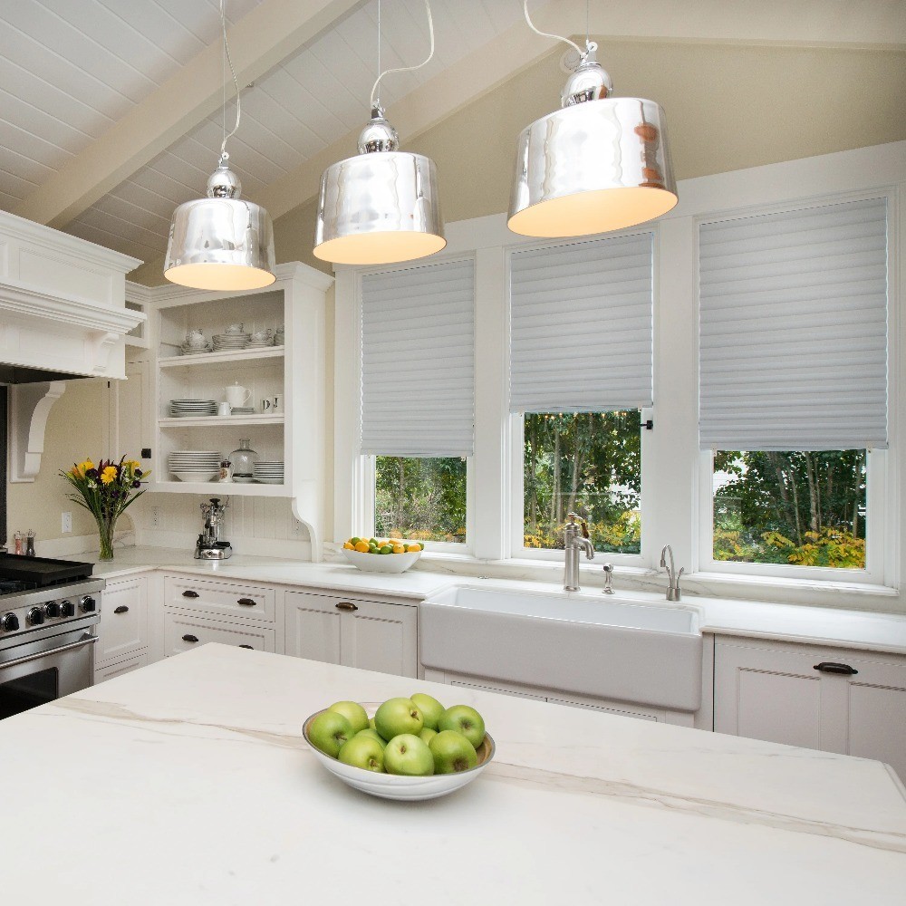 (2 pack) No Tools Original Light Filtering Pleated Paper Shade White, 36 in x