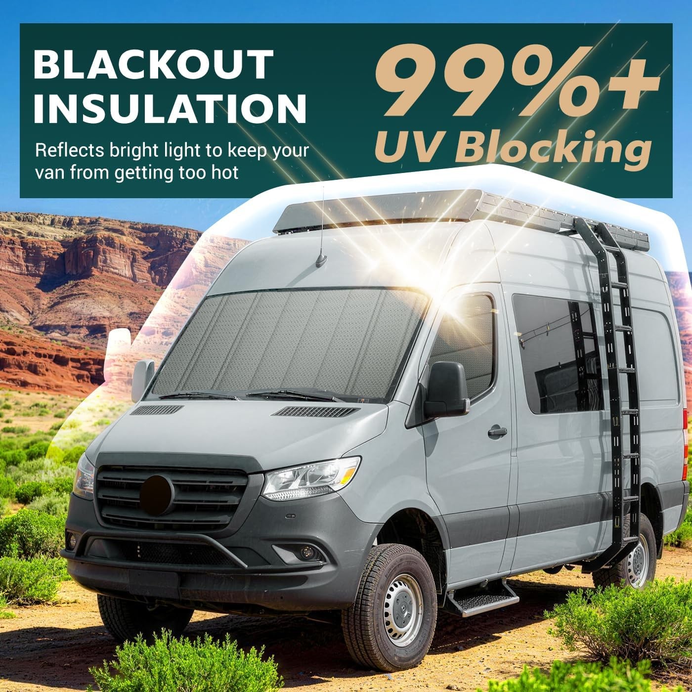 VANNCAMP Sprinter Crew Window Cover Gray Pro Magnetic