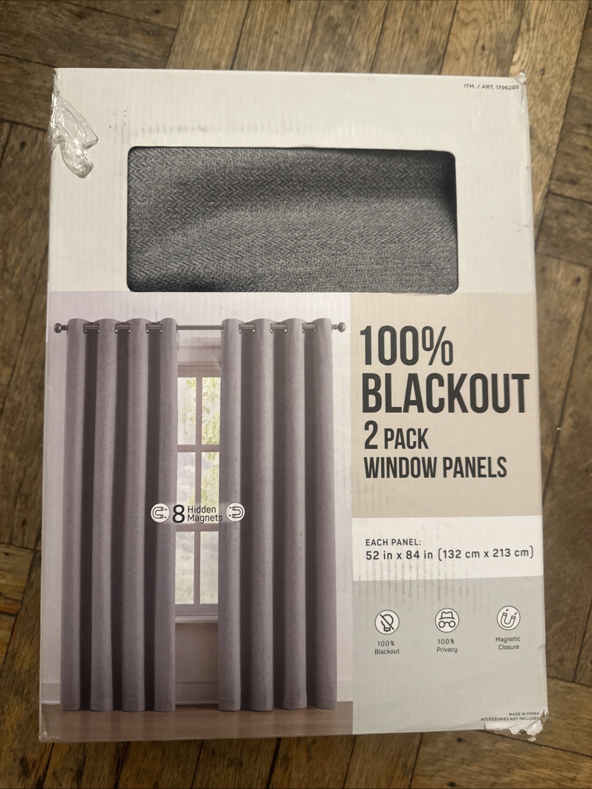Blackout Curtains 2 Pack Window Panels 52inx84 in each Gray Color